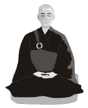 Mönch in Zazen-Haltung