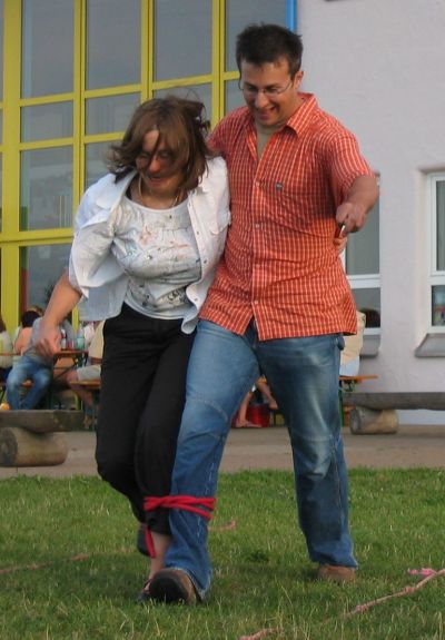 Barbara und Steffen beim Dreibeinlauf