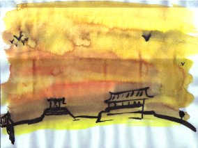 ch'an Tempel beim Sonnenuntergang